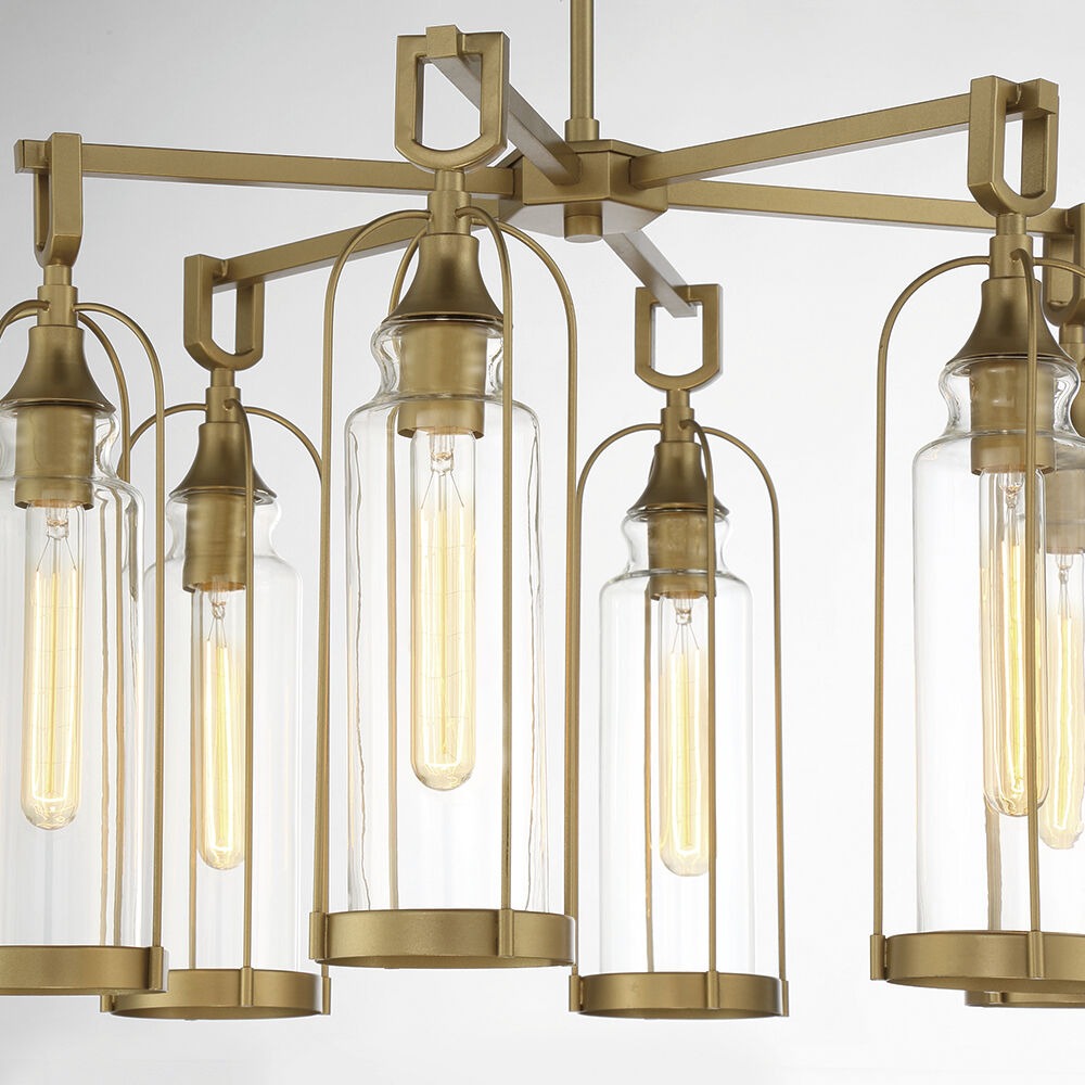 Yasmin 6 Light 27 inch Aged Gold Outdoor Chandelier