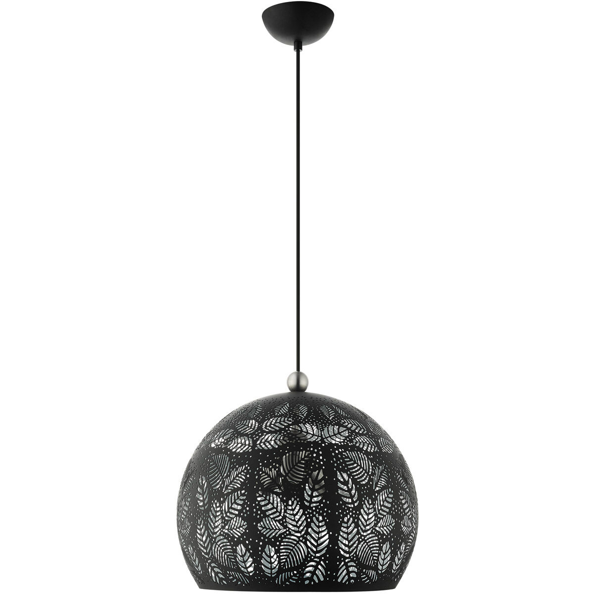 Chantily 3 Light 15.75 inch Black with Brushed Nickel Accents Pendant Ceiling Light