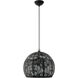 Chantily 3 Light 15.75 inch Black with Brushed Nickel Accents Pendant Ceiling Light