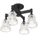 Gregory 4 Light 17.25 inch Matte Black Semi Flush Ceiling Light