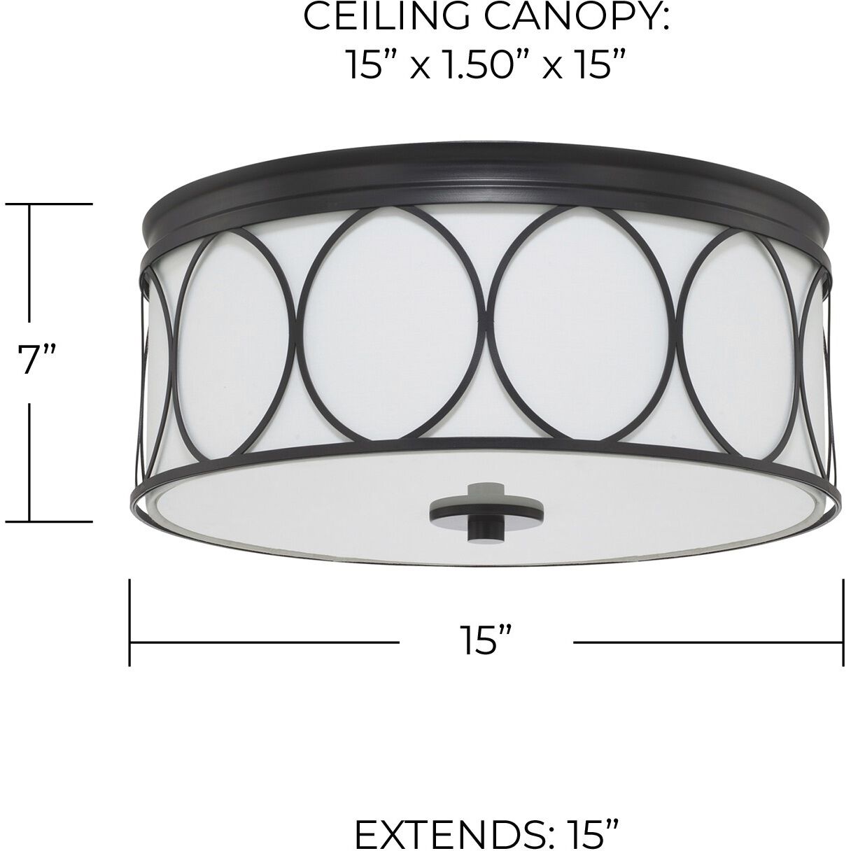 Rylann 3 Light 15 inch Matte Black Flush Mount Ceiling Light