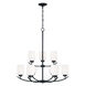 Dixon 9 Light 28 inch Matte Black Chandelier Ceiling Light