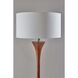Rebecca 60 inch 100.00 watt Walnut Rubberwood with Antique Brass Accent Floor Lamp Portable Light