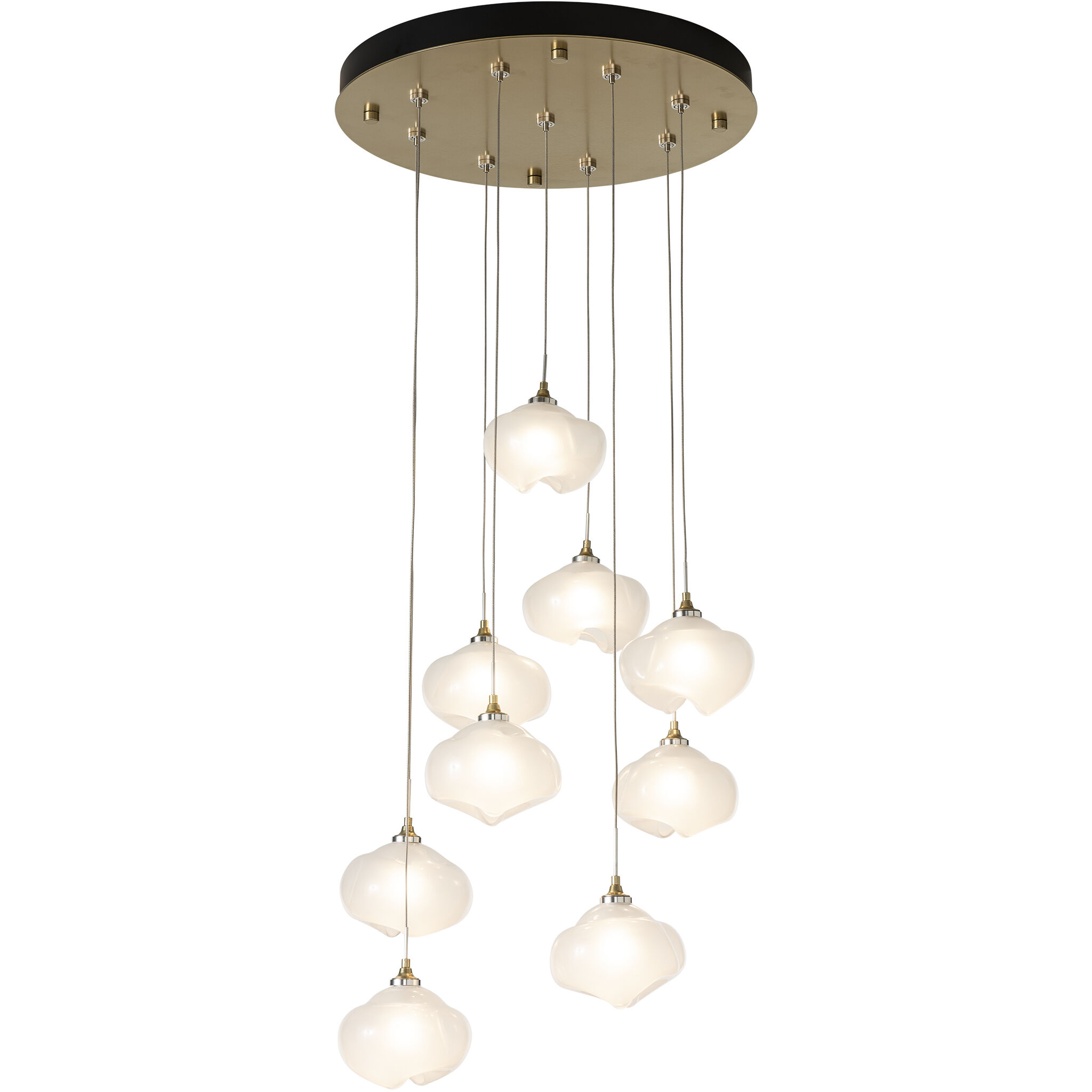 Ume 9 Light 20.5 inch Modern Brass Pendant Ceiling Light in Frosted, Round