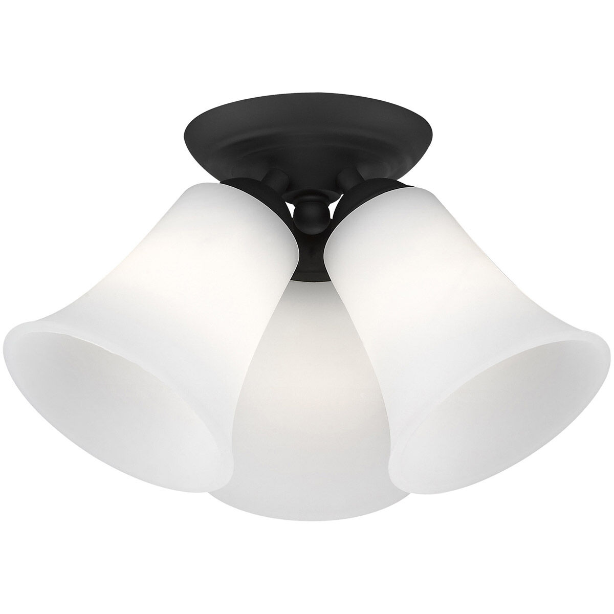 Ridgedale 3 Light 13 inch Black Semi-Flush Mount Ceiling Light