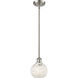 Ballston White Mouchette 1 Light 6 inch Brushed Satin Nickel Stem Hung Mini Pendant Ceiling Light