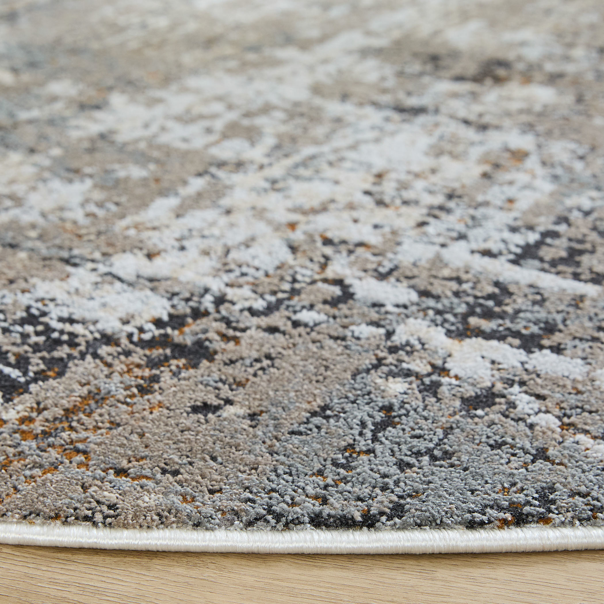 Hadim Black/Grey Rug in 5 Round