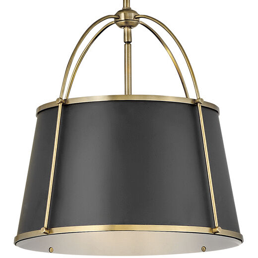 Clarke 1 Light 16.25 inch Warm Brass with Black Indoor Chandelier Ceiling Light
