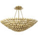 Broche 8 Light 30 inch Antique Gold Semi Flush Ceiling Light