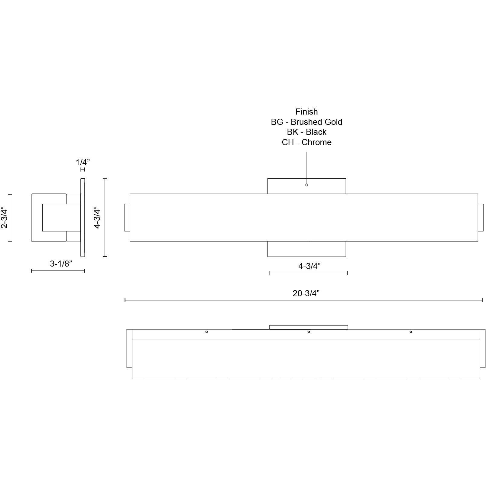 Latitude Bath Vanity Light Wall Light in Chrome