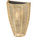 Open Air Luca 1 Light 12 inch Black / Camel Rattan Outdoor Wall Mount Lantern