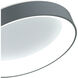 Arenal LED 24 inch Grey and White Drum Shade Flush Mount Ceiling Light in Gray and White