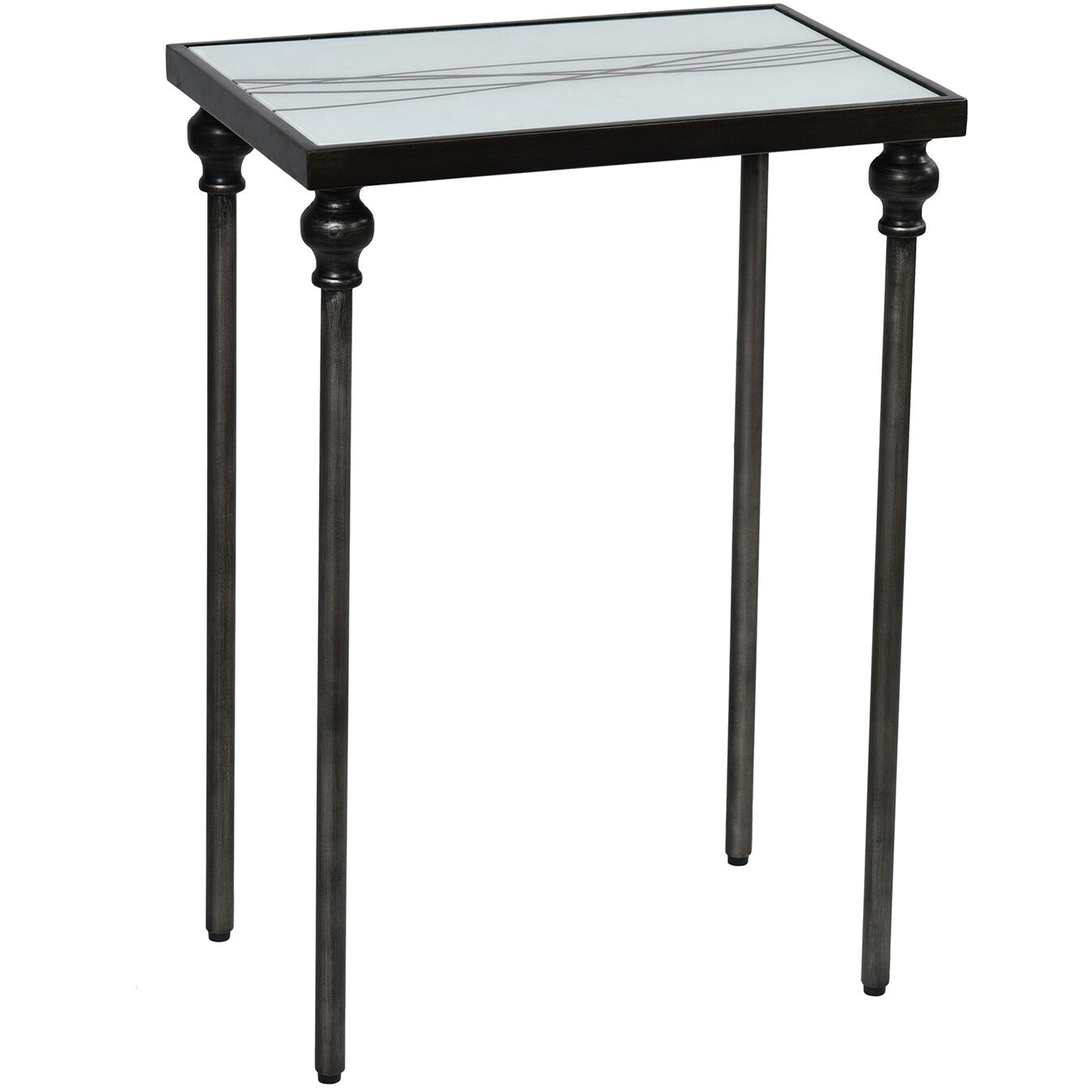 Austin Allen James 24 X 17 inch Black and White and Gun Metal Side Table