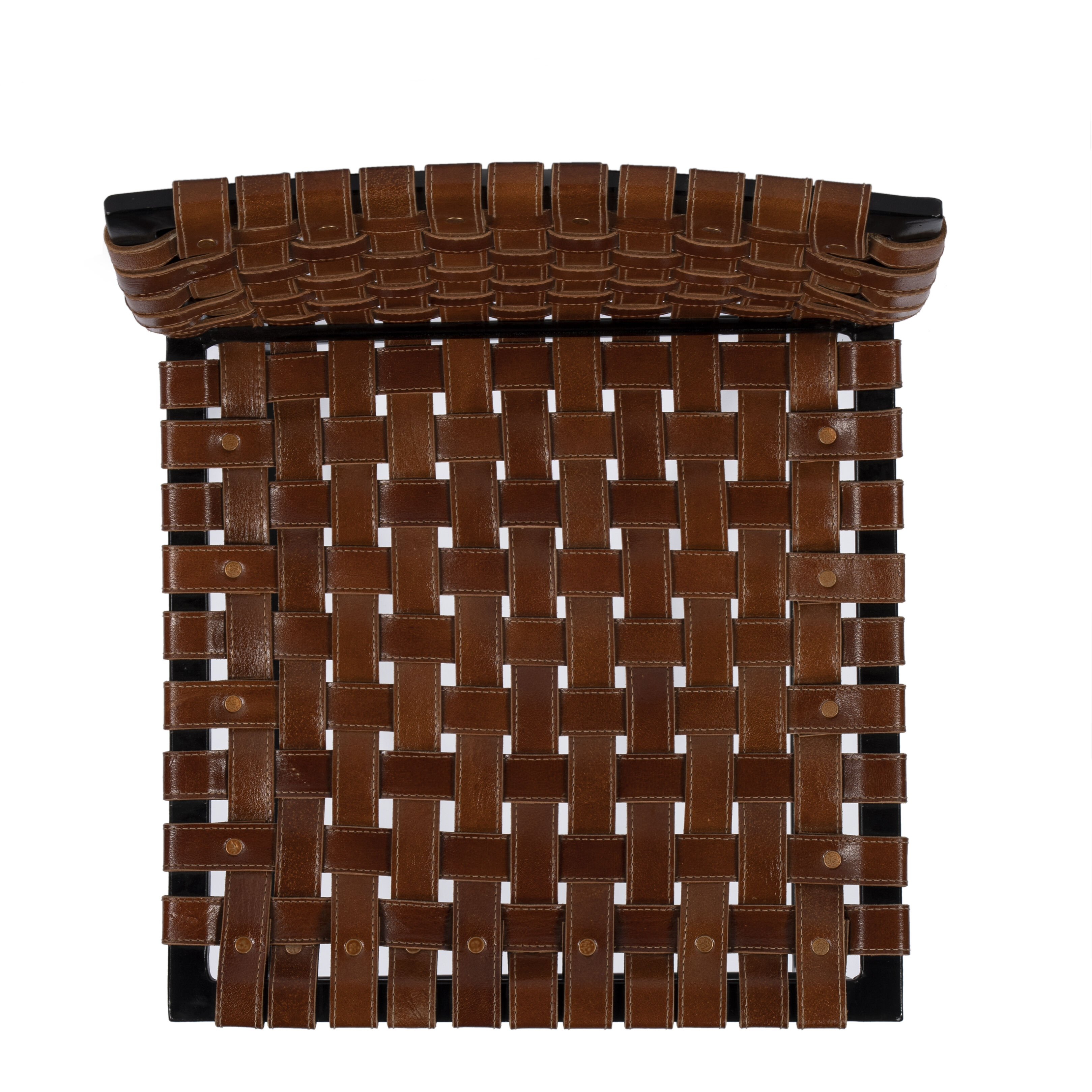 Urban Brown Woven Leather Bar Stool
