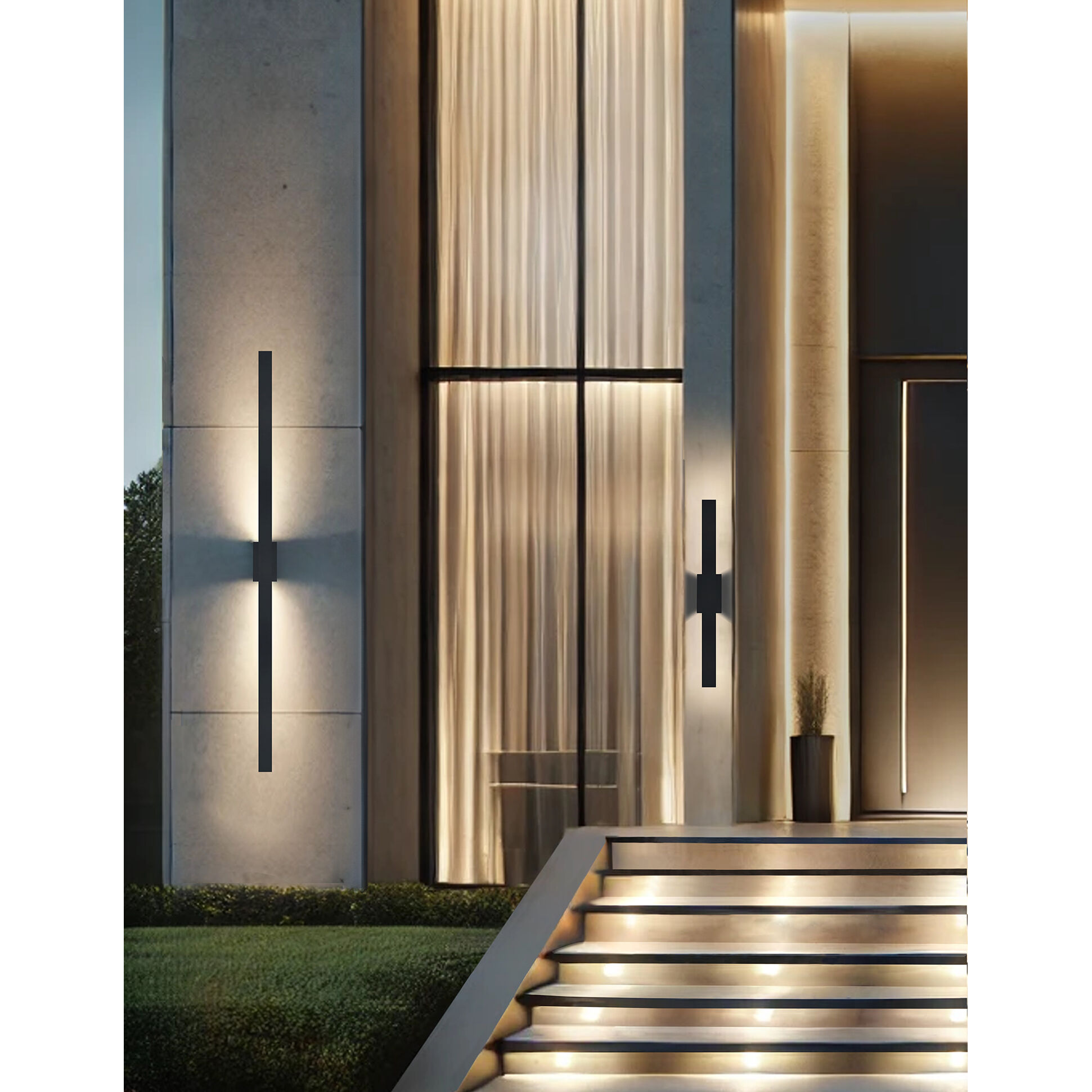 Zarai 1 Light 84 inch Matte Black Outdoor Wall Sconce