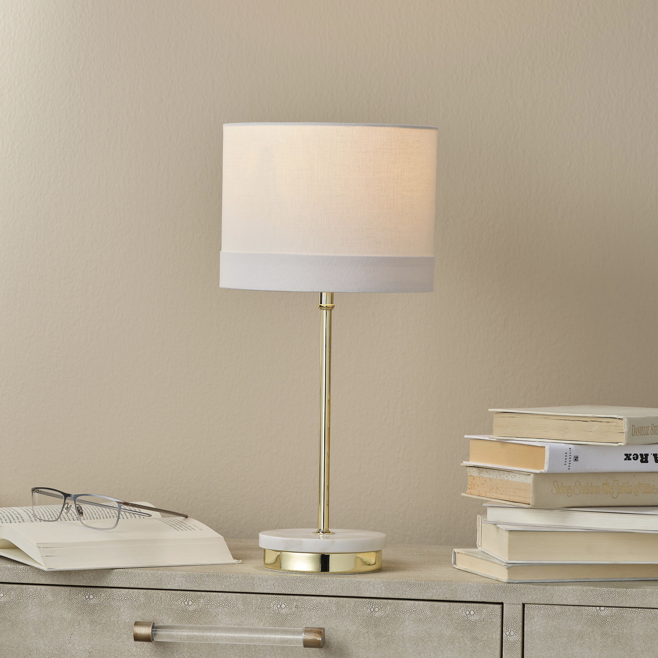 Grace 19.5 inch 40 watt Antique Brass Table Lamp Portable Light