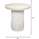 Studded 24 X 24 inch White Wash Side Table, Inline