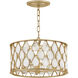 Estie 3 Light 16 inch Piastra Gold Semi-flush Mount Ceiling Light