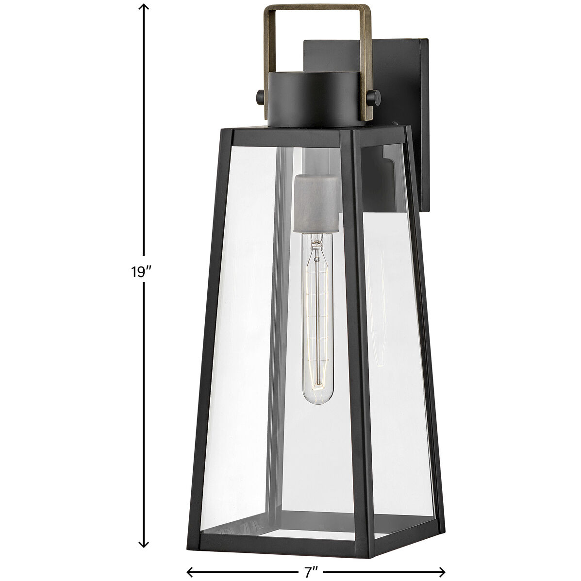 Hugh LED 19 inch Black Outdoor Wall Mount