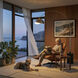 Tambo 92 inch 9 watt Satin Nickel and Black Oak Arc Floor Lamp Portable Light in Satin Nickel and White Steel