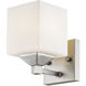 Quube 1 Light 4.25 inch Brushed Nickel Wall Sconce Wall Light in 0.8