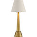 Saunter 16 inch 3 watt Polished Antique Brass Cordless Table Lamp Portable Light