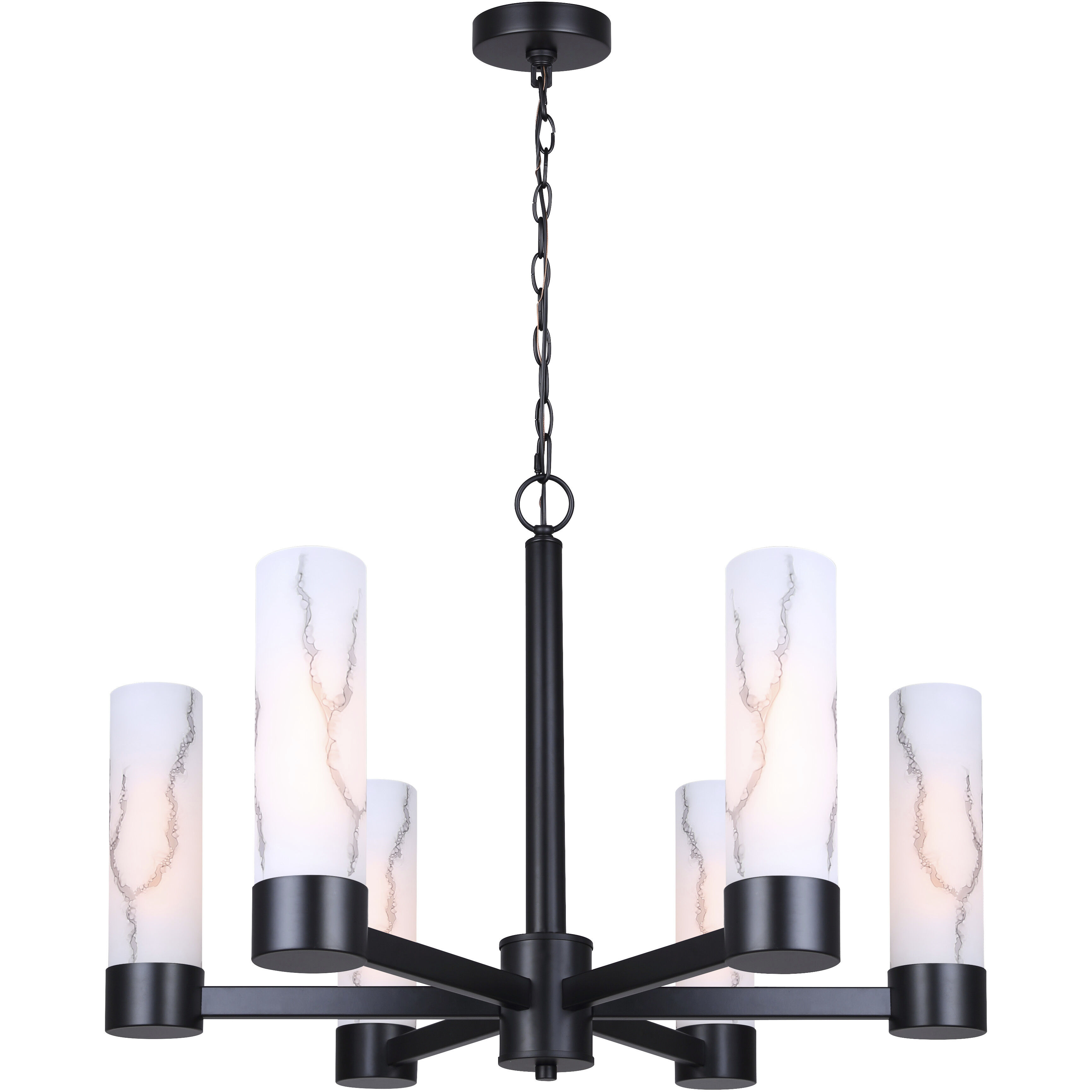 Kristella 6 Light 26 inch Matte Black Chandelier Ceiling Light