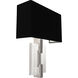 Lincoln 2 Light 12 inch Polished Nickel ADA Wall Sconce Wall Light in Black With Matte Silver