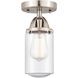 Nouveau 2 Dover 1 Light 5 inch Brushed Satin Nickel Semi-Flush Mount Ceiling Light in Seedy Glass
