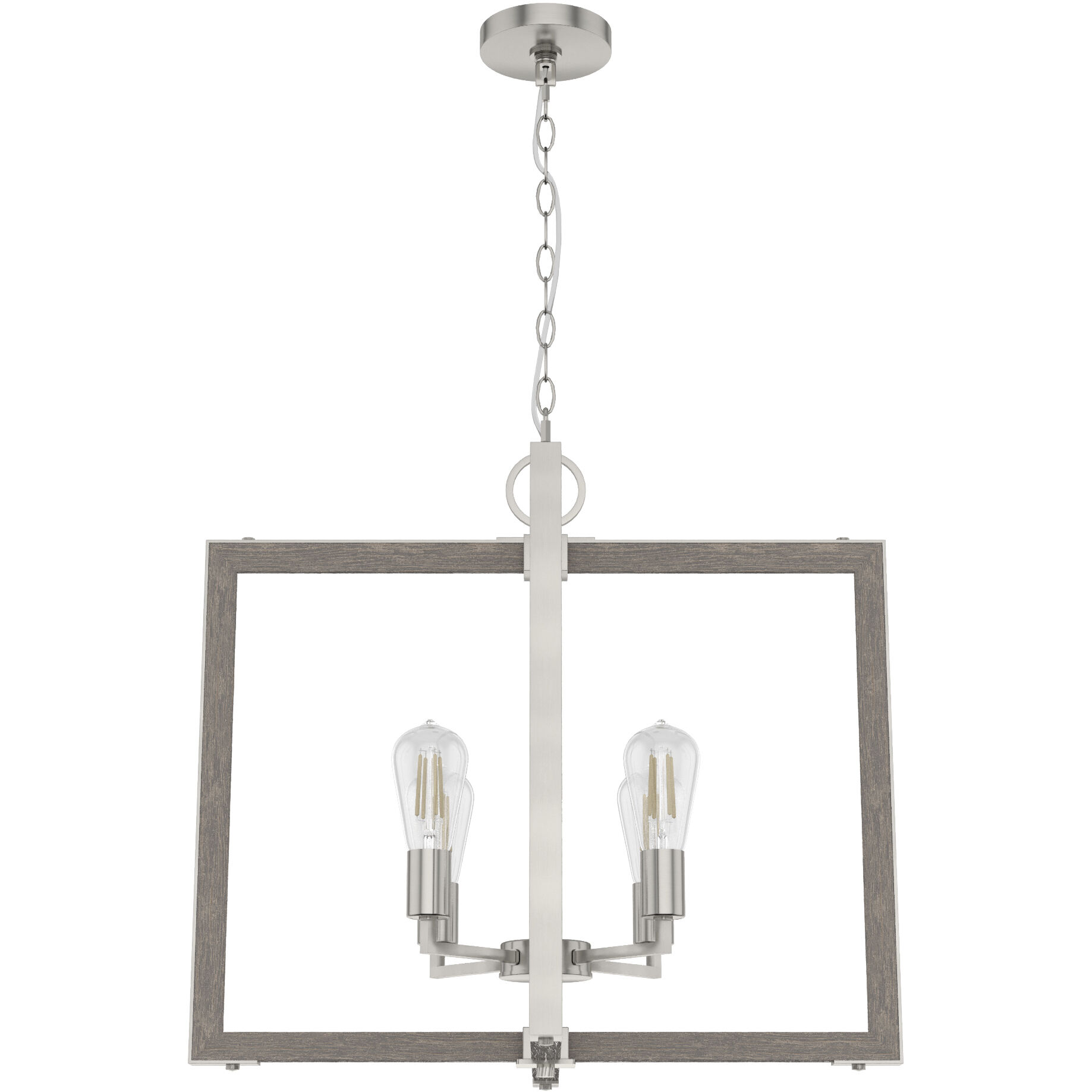 Woodburn 4 Light 24.5 inch Brushed Nickel Pendant Ceiling Light
