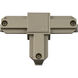 Alpha Trak 120 Brushed Nickel Track Inside-Right Polarity T Connector Ceiling Light