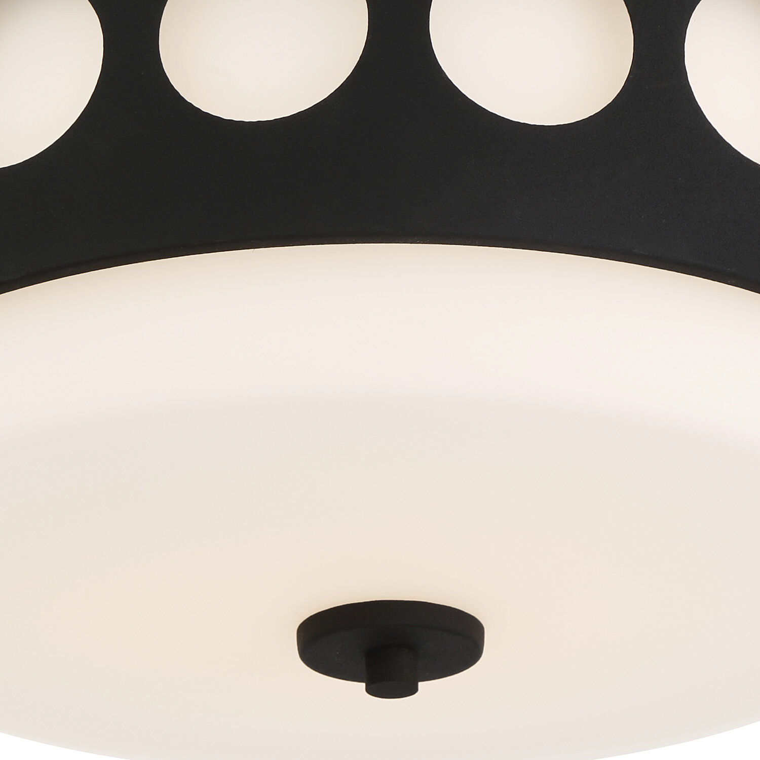 Kirby 2 Light 13.25 inch Black Forged Flush Ceiling Light