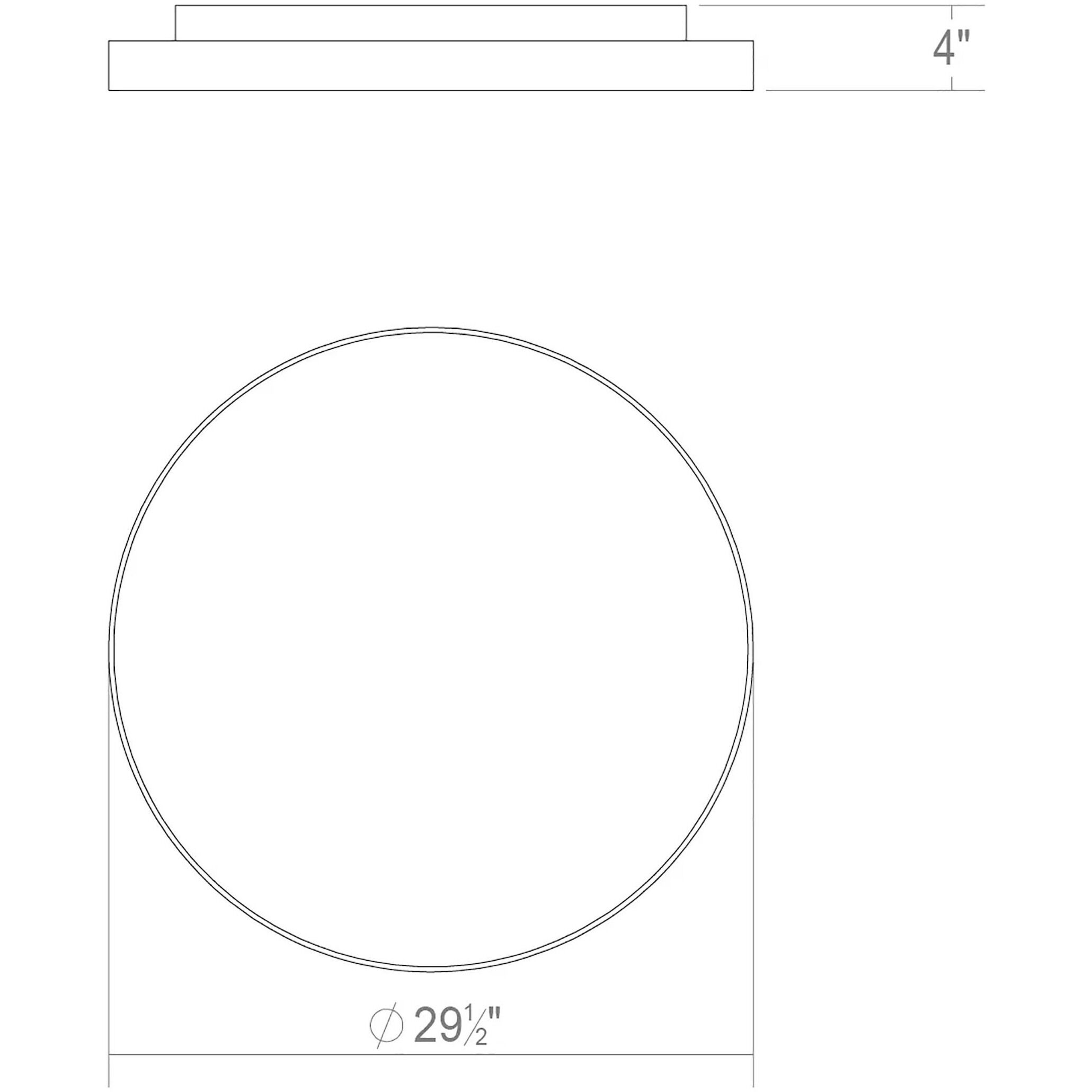 Pi LED 30 inch Bright Satin Aluminum Flush Mount Ceiling Light