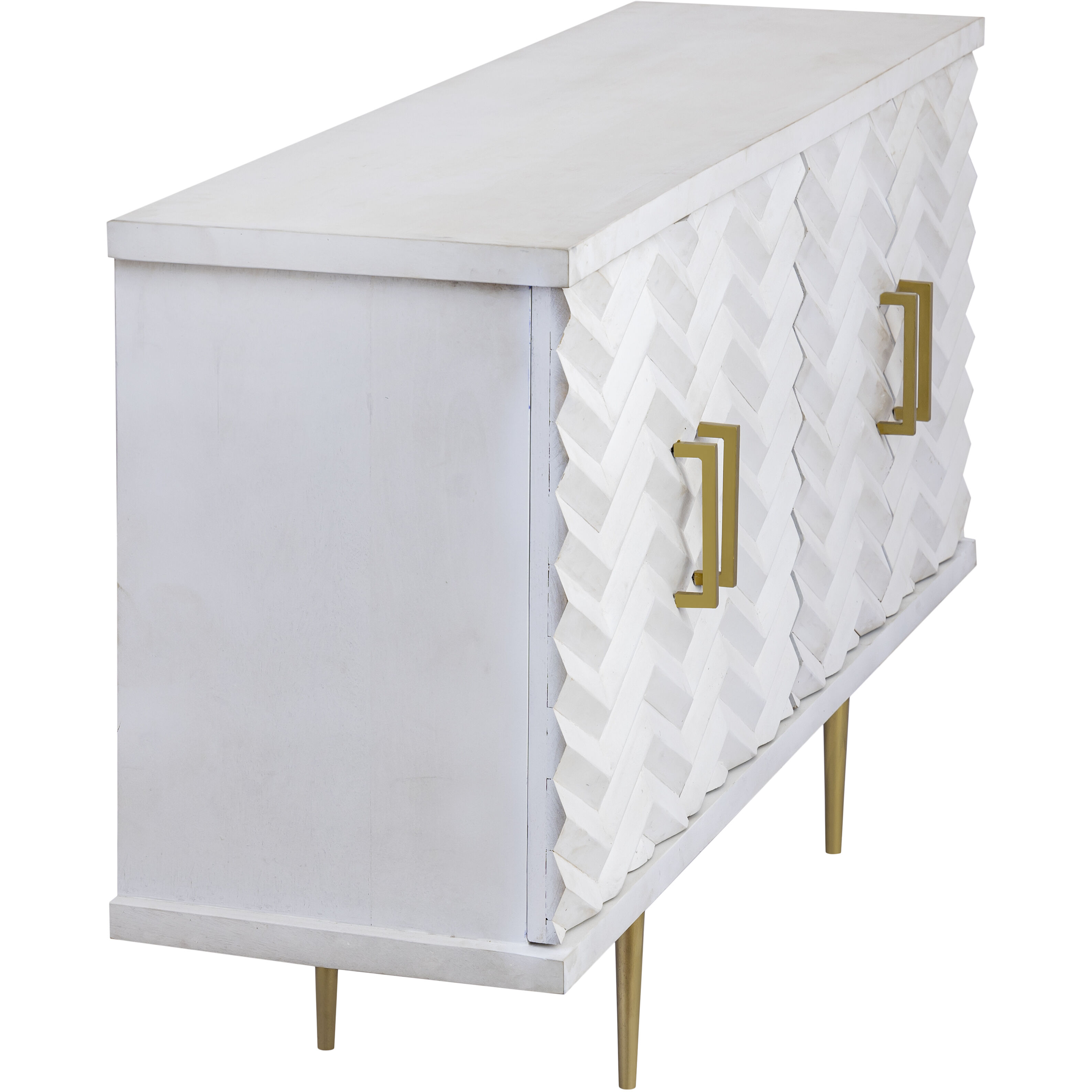 Brendle Whitewash with Gold Credenza
