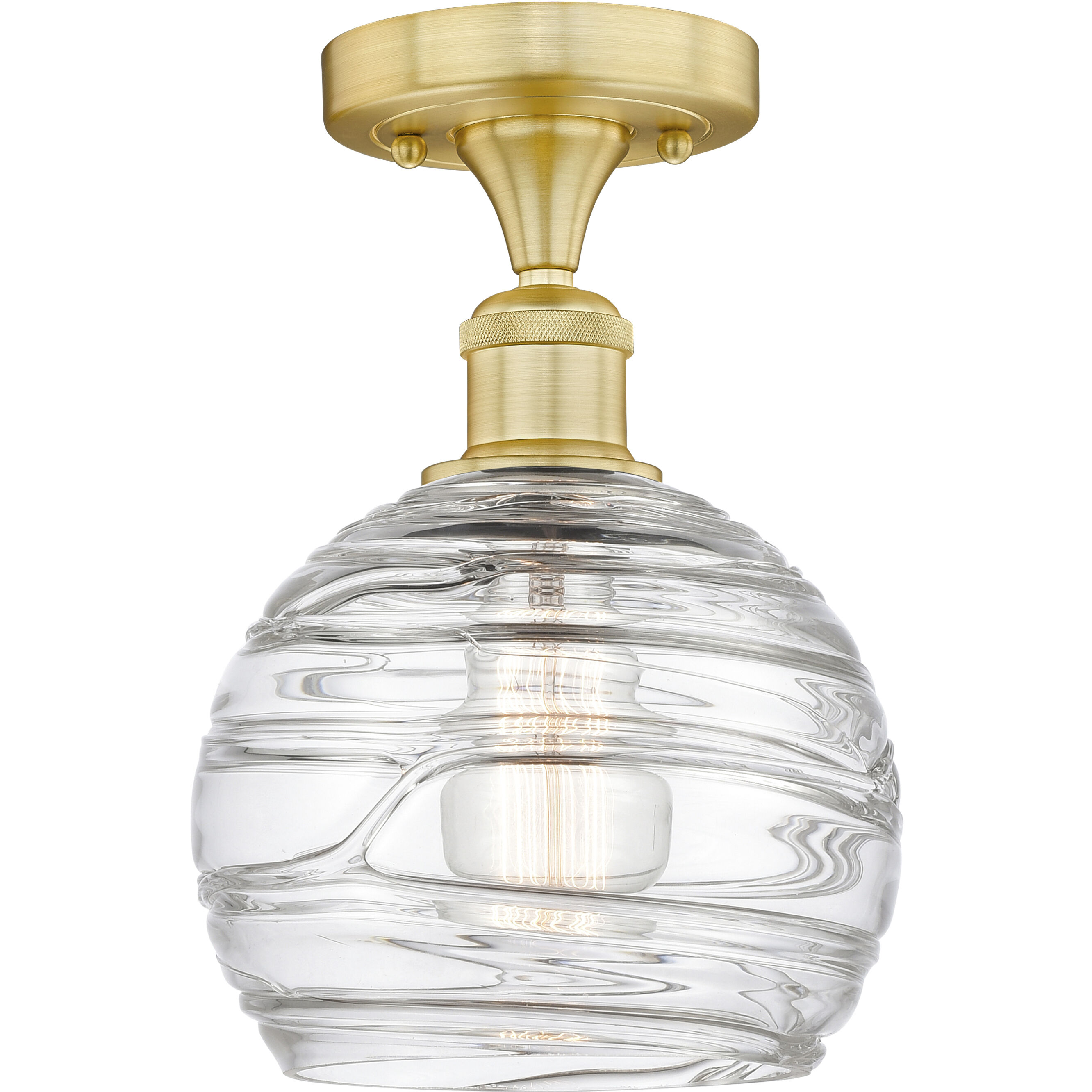 Athens Deco Swirl 1 Light 7.50 inch Semi-Flush Mount