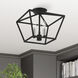 Devone 3 Light 13 inch Black with Brushed Nickel Accents Semi-Flush Ceiling Light, Square