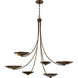 Palmela 6 Light Lacquered Bronze Chandelier Ceiling Light