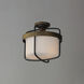 Ruffles 3 Light 13.75 inch Black and Antique Brass Semi-Flush Mount Ceiling Light