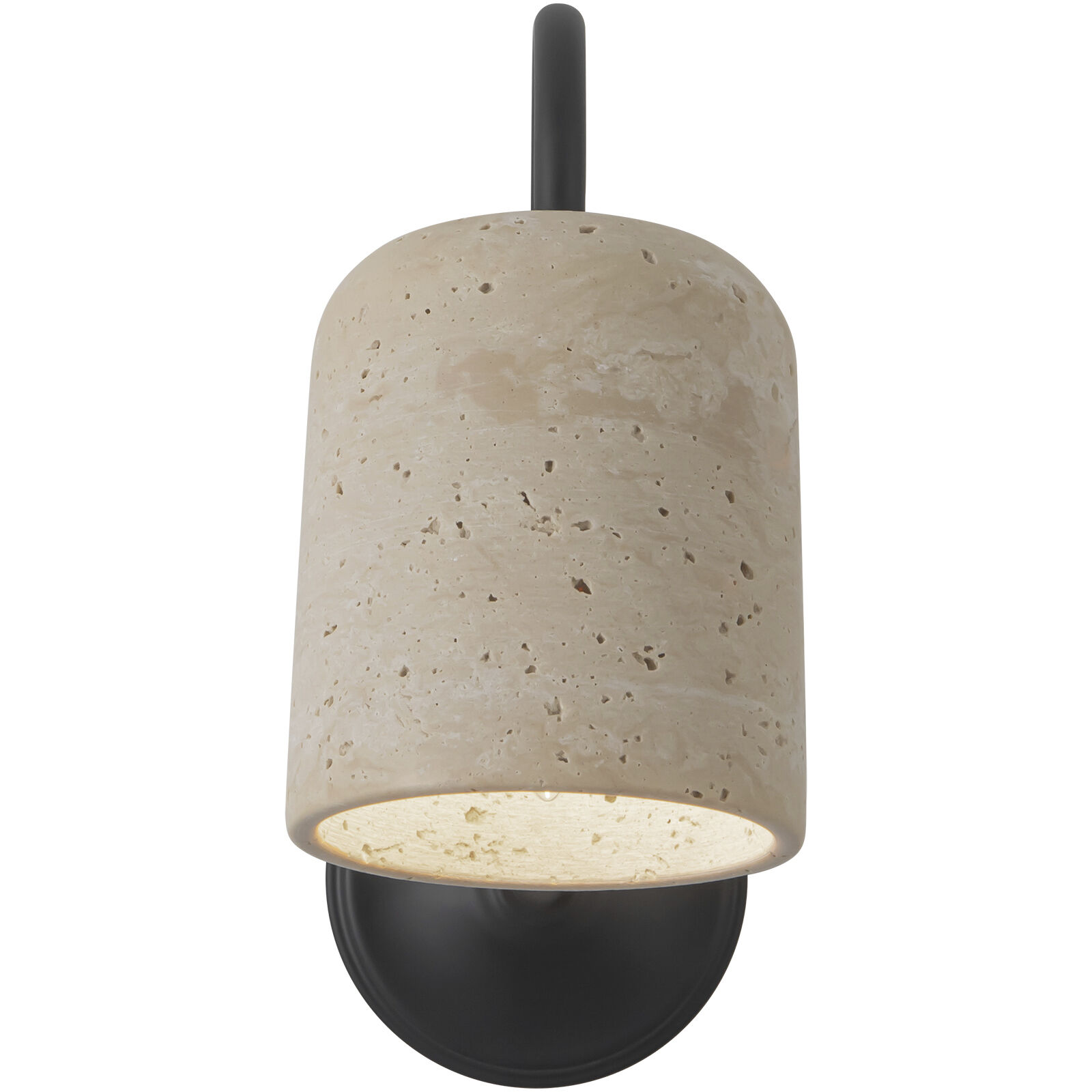 Alora Mood Bromley 1 Light 5 inch Matte Black and Travertine Bath Vanity Light Wall Light