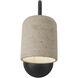 Alora Mood Bromley 1 Light 5 inch Matte Black and Travertine Bath Vanity Light Wall Light