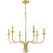 Lisbon 6 Light 26 inch Satin Brass Chandelier Ceiling Light