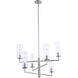 Acacia 6 Light 30 inch Brushed Nickel Chandelier Ceiling Light