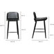 Looey 34 inch Black Counter Stool