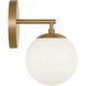 Nube LED 7 inch Satin Brass Vanity Light Wall Light