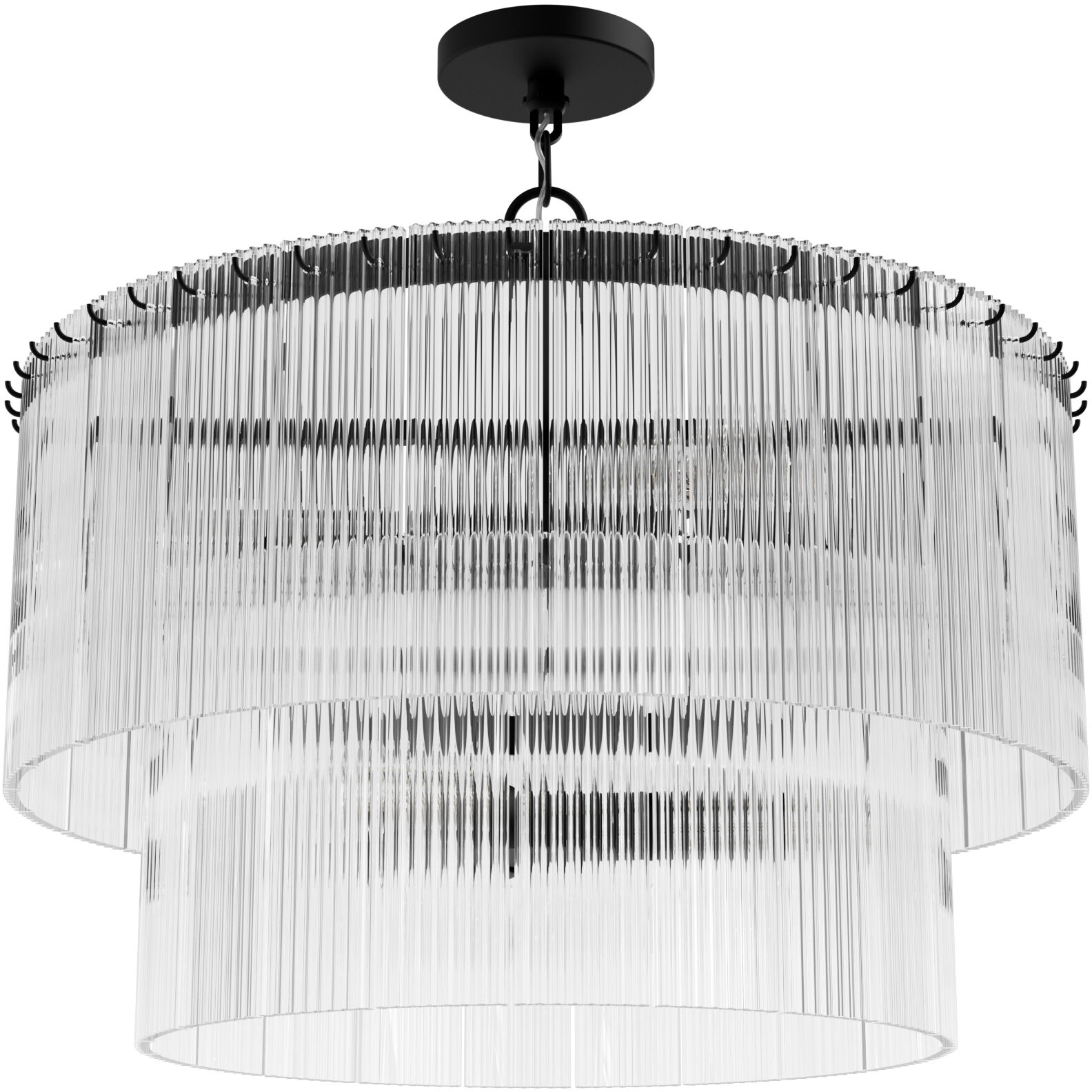 Ontario 6 Light 24 inch Matte Black Pendant Ceiling Light, Medium