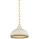 Southfields 1 Light 10.25 inch Aged Brass/Ceramic Cream Pebble Pendant Ceiling Light