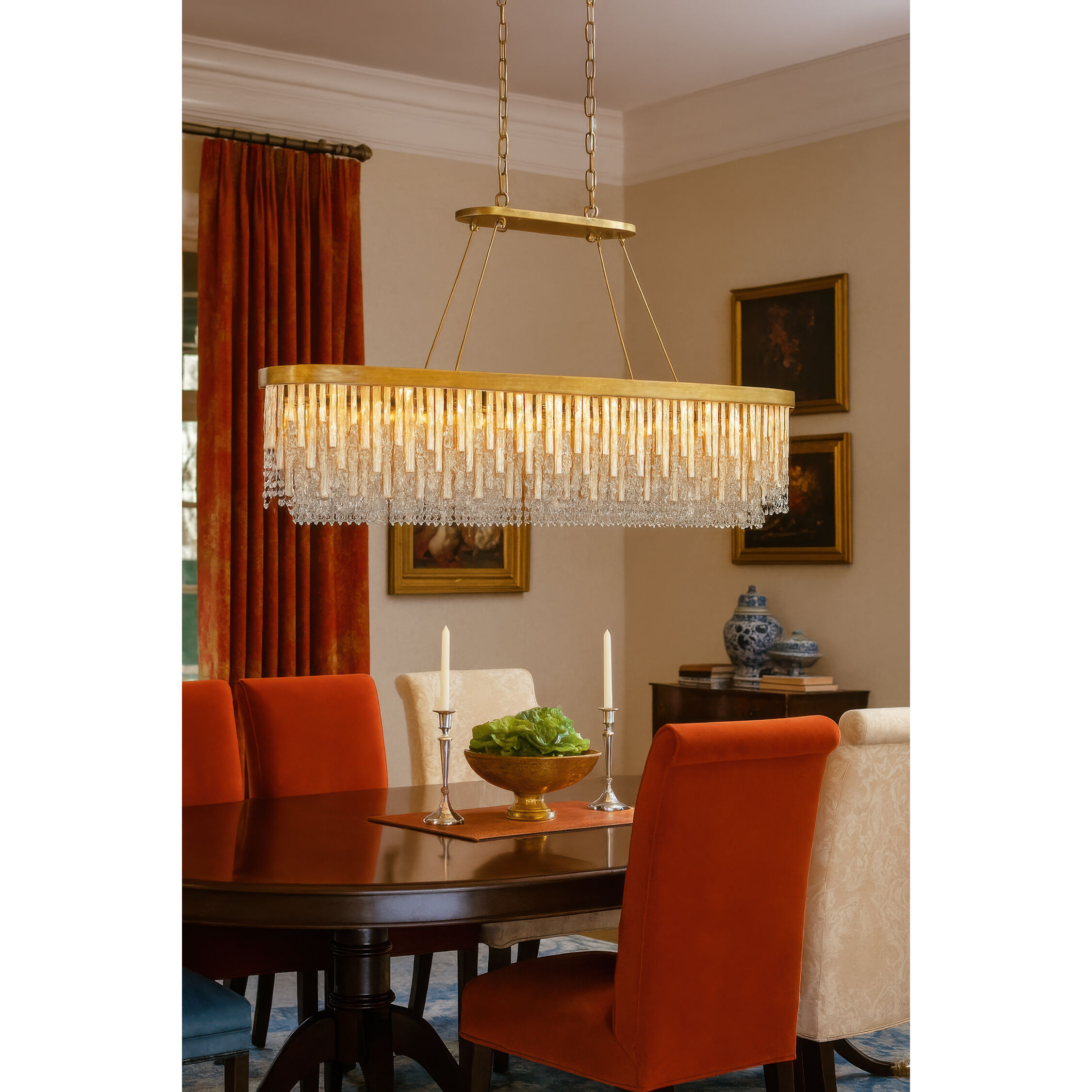 Lafayette 6 Light 48 inch Havana Gold Linear Pendant Ceiling Light