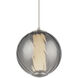 Swirly LED 5.9 inch Smoke Glass and Brushed Nickel Indoor Hanging Lighting Ceiling Light in 3500K