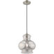 Art Glass 1 Light 10 inch Brushed Nickel Mini Pendant Ceiling Light
