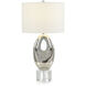 Leah Polished Nickel and Sea Blue Table Lamp Portable Light